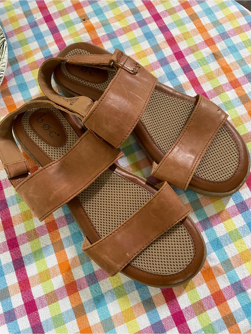b.o.c. Tan Adjustable Strap Comfort Sandals •Sz 9